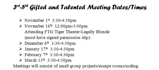Click to View The Gifted and Talented Schedule 